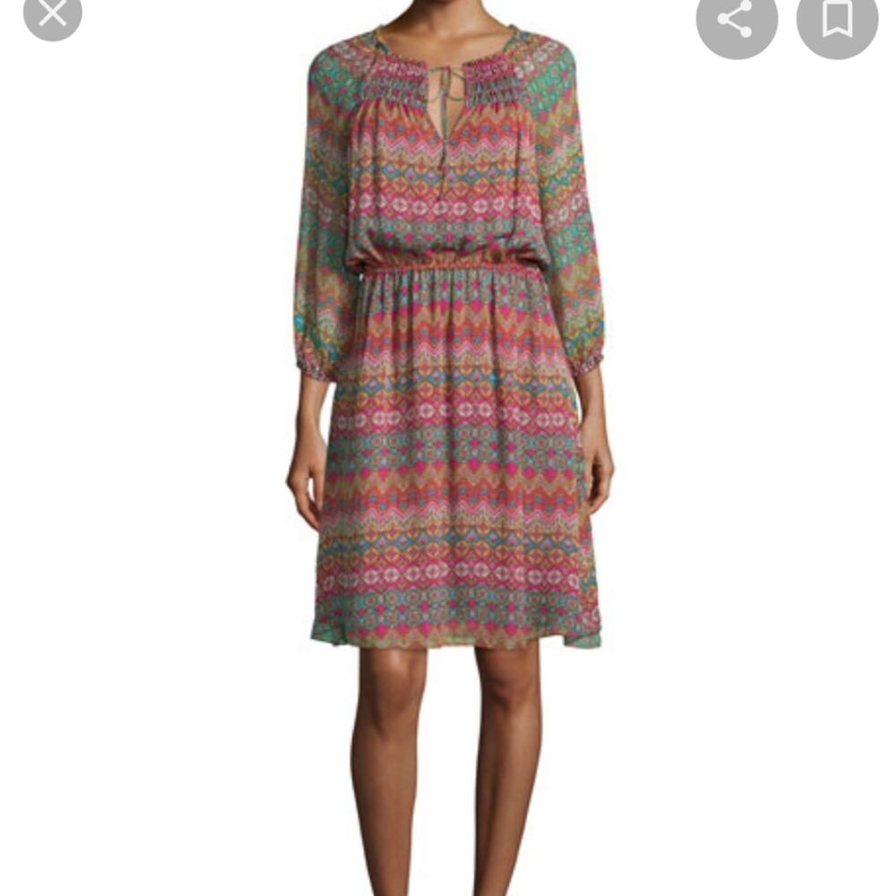 Women's Diane Von Furstenburg Parry Pink Dress Size 6 Silk Aline Paisley